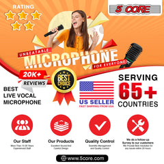 5Core XLR Microphone Dynamic Mic Karaoke Singing Studio Mics Handheld