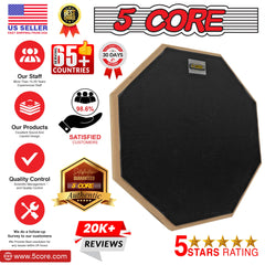 5 Core Drum Practice Pad Set 12" Adjustable Snare Drumming Stand