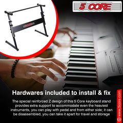 5 Core Keyboard Stand Z Style Height Adjustable Sturdy Piano Riser