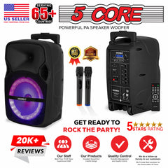 PAR DE ALTAVOCES PARA FIESTA CON BLUETOOTH DE 5 NÚCLEOS TWS DE 8 PULGADAS Y 250 W