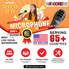 5Core XLR Microphone Dynamic Mic Karaoke Singing Studio Mics Handheld