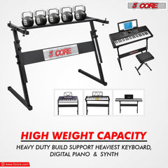 Support de clavier réglable 5Core en forme de Z pour piano + clavier piano