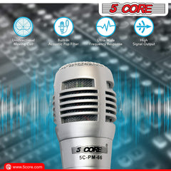 5Core XLR Microphone Dynamic Mic Karaoke Singing Studio Mics Handheld