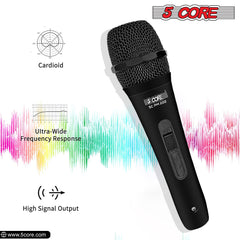 5Core XLR Microphone Dynamic Mic Karaoke Singing Studio Mics Handheld