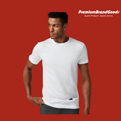 PBG 3 Pack Men's 100% Cotton White T-shirt Crew Neck Polo