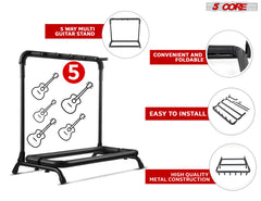 Support de guitare 5Core Support de guitare multi-emplacements à 5 emplacements Rangement sécurisé au sol