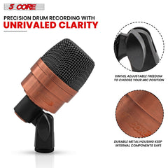 5 Core Tom Snare Mic Cardioid Dynamic Microphone for Drum Kit