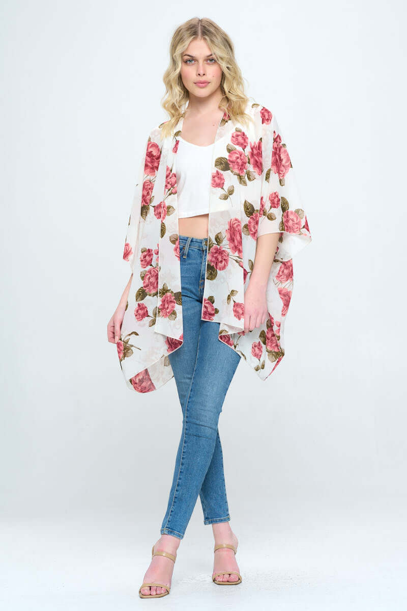 Floral Print Kimono