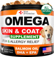 Omega 3 para perros Suplemento para la piel y el pelaje de los perros Aceite de pescado para perros