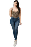 Body de punto de leopardo dorado 