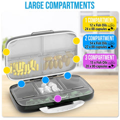 Airtight Pill Organizer Box Large Pill Dispenser