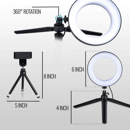 Anneau lumineux LED avec supports.