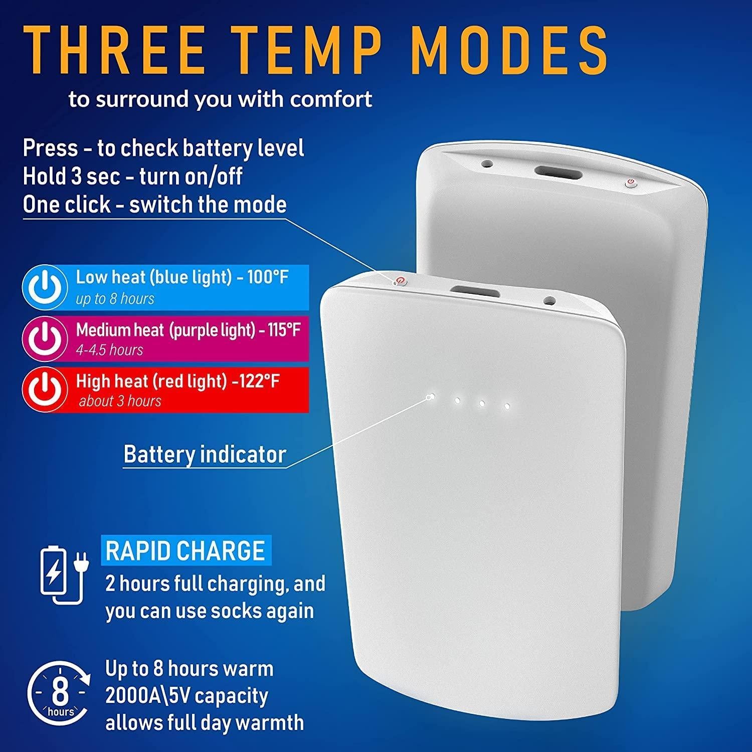 Calcetines térmicos recargables para hombres y mujeres.