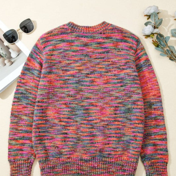 Multicolor Knit Crewneck Sweater
