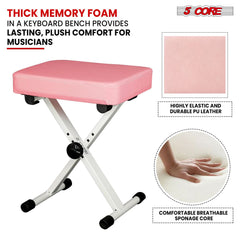 5 Core Keyboard Bench X Style Piano Stool Heavy Duty Adjustable