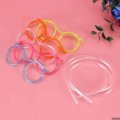 Drinking Straws Glasses Plastic   5Pcs Fun Glasses Straw Covers Cap