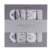 Bamboo Muslin Swaddle 4PK featuring four stylish designs for infants, made from 100% rayon from Bamboo.