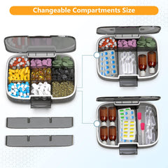 Pilulier extra large, boîte de rangement pour médicaments avec étiquettes