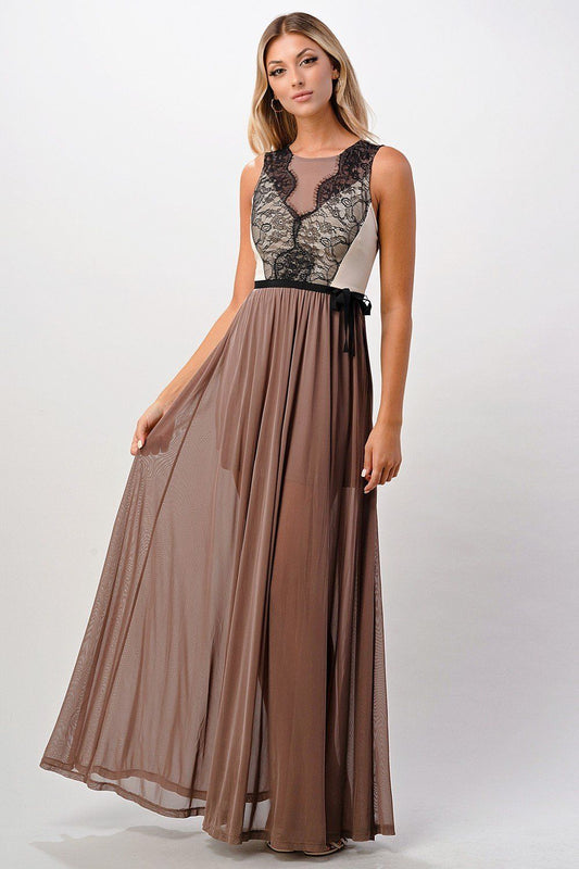 Elegant Sheer Lace Maxi Dresses XS-L.