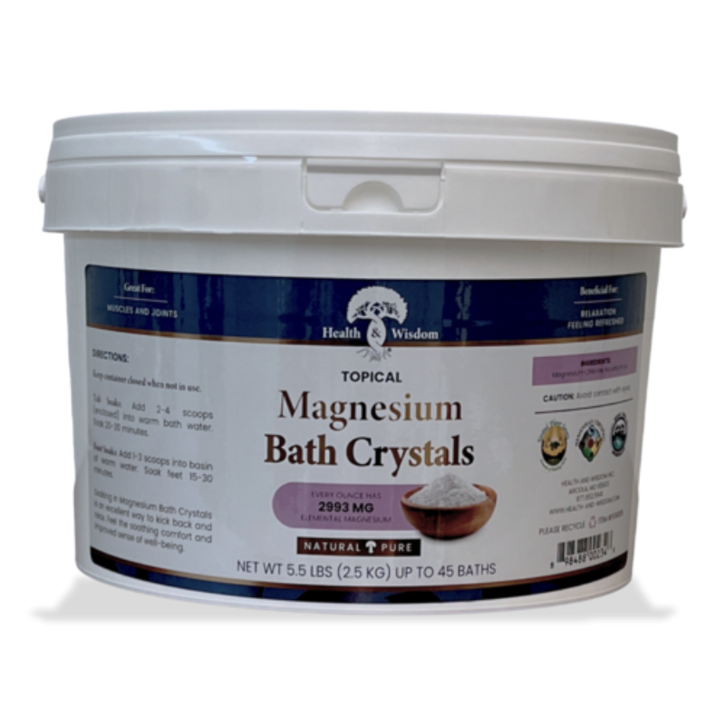 Health Wisdom Magnesium Bath Crystals Multiple Size Buckets