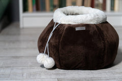 Cat Beds for Indoor Cats   Cat Cave Bed Plush Round Soft Pet Tent with