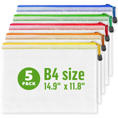 5 Pack Large Plastic Zipper Pouches