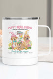Easter Puppy Travel Cup featuring playful puppies at an egg hunt, keeping beverages warm for joyful moments.