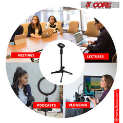 5Core Tripod Desktop Mic Stand Universal Desk Microphone Holder Table