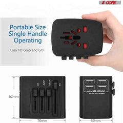 5Core Universal Travel Adapter International Power Adapters 3 Pack