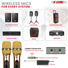 5Core Wireless Microphone Pair