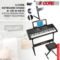 5 Core Keyboard Stand Z Style Height Adjustable Sturdy Piano Riser