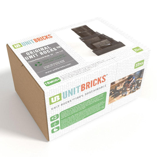 UNIT BRICKS 22 pcs Toddler Standard Unit Rocks Wooden Building Set