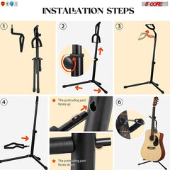 5Core Guitar Stand Floor Foldingholder Soporte Para Guitarra for