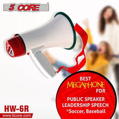 5Core Megaphone Bullhorn Speaker Mini 30W Bull Horn Kids Megafono 800