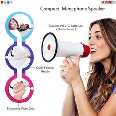 5Core Megaphone Bullhorn Speaker Mini 30W Bull Horn Kids Megafono 800