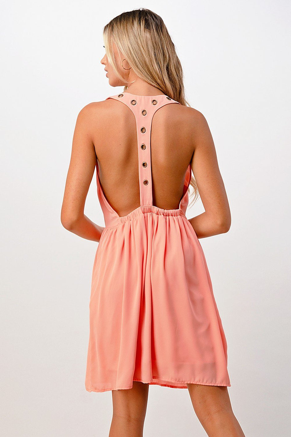 Grommet Detail A-Line Dress
