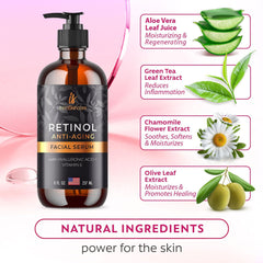 Retinol Serum for Face with Hyaluronic Acid   Vitamin E and A   Aloe