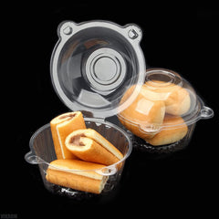 Individual Cupcake Boxes 100Pcs Plastic Container with Lid | Dessert