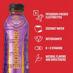 BODYARMOR Sports Drink Boisson pour sportifs, Blackout Berry, eau de coco 