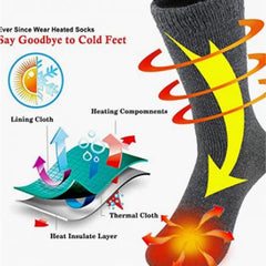 Men's Thermal Insulated Socks - Warm, Fuzzy, for Extreme Cold Weather,