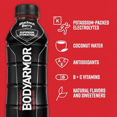 BODYARMOR Sports Drink Boisson pour sportifs, Blackout Berry, eau de coco 