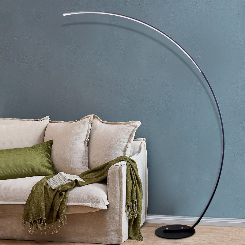 Modern Arc LED Floor Lamp - Adjustable RGB Lighting with Curved Design