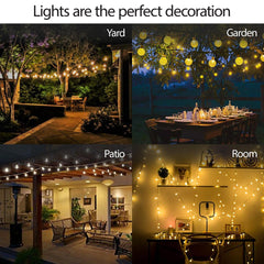 Lámpara de cadena de luces solares para exteriores con 30 LED para decoración de caminos de jardín y patio