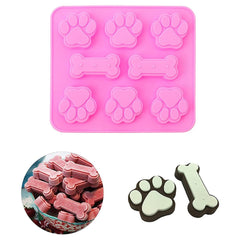 Molde de silicona con forma de hueso de pata de cachorro para hornear, utilizado para dulces de gelatina