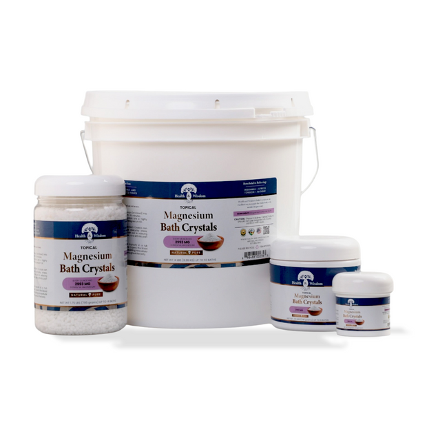 Health Wisdom Magnesium Bath Crystals Multiple Size Buckets