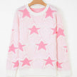 Pink Star Pattern Knit Sweater for Women