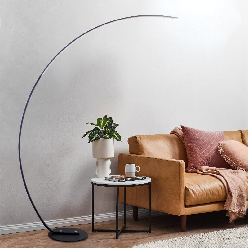 Modern Arc LED Floor Lamp with Curved Light Design