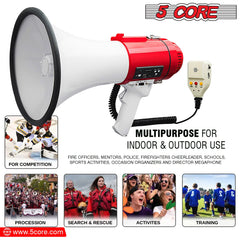 5Core Megaphone Bullhorn Speaker Pro 60W Bull Horn Non Rechargeable