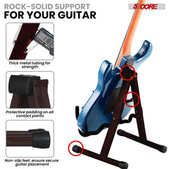 5Core Guitar Stand Floor A Frame Electric Acoustic Bass Soporte Para