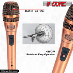 5Core XLR Microphone Dynamic Mic Karaoke Singing Studio Microfono